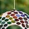 Glitzhome® 8" Multicolor Mosaic Glass Round Hanging Bird Feeder